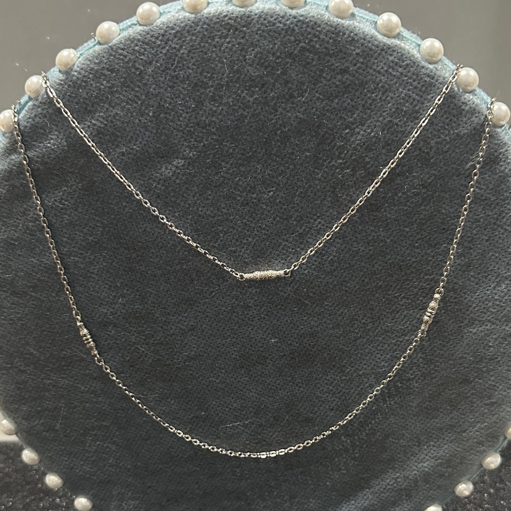 Delicate Two-Layer Silver Tone Necklace - Elegant Layered Design